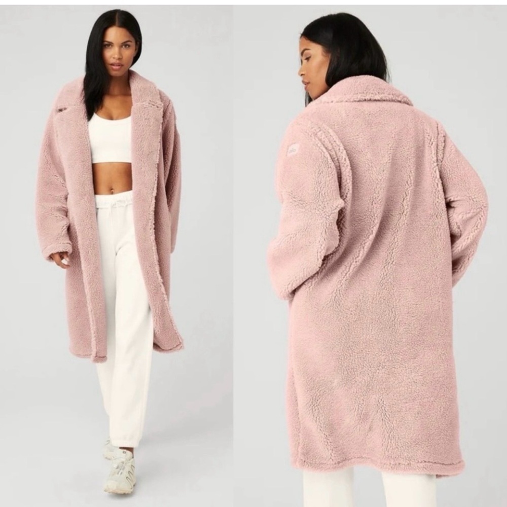 ALO Yoga Women's Blush Sherpa Trench  Jacket - Picture 2 of 9
